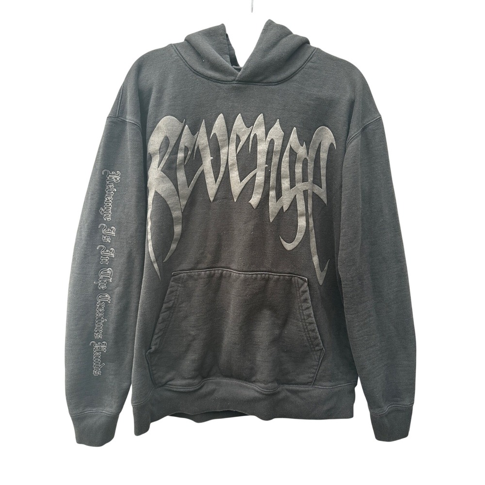 Revenge Black Kill Hoodie Puff Print Graphic Hand Logo XXXTENTACION Mens Large